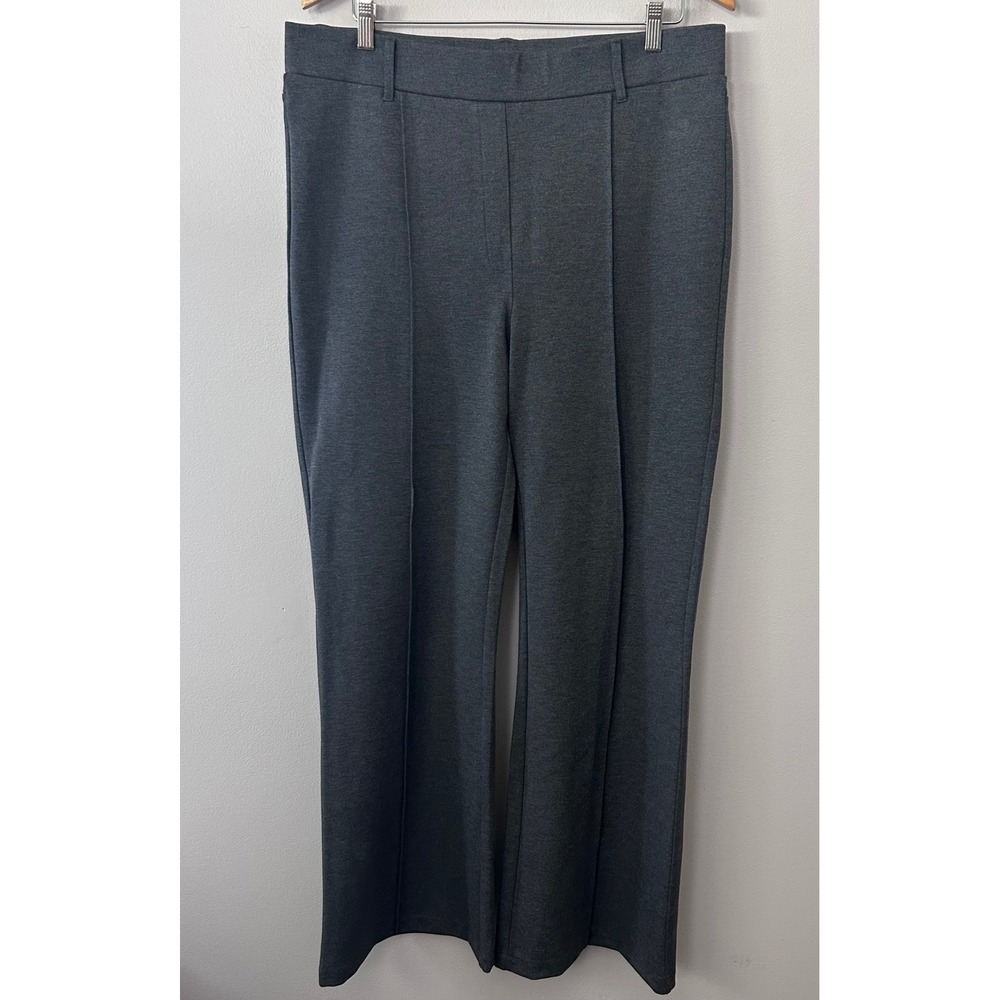 Quince Ultra-Stretch Ponte Wide Leg Pants Womens XL Gray High Rise Pintuck